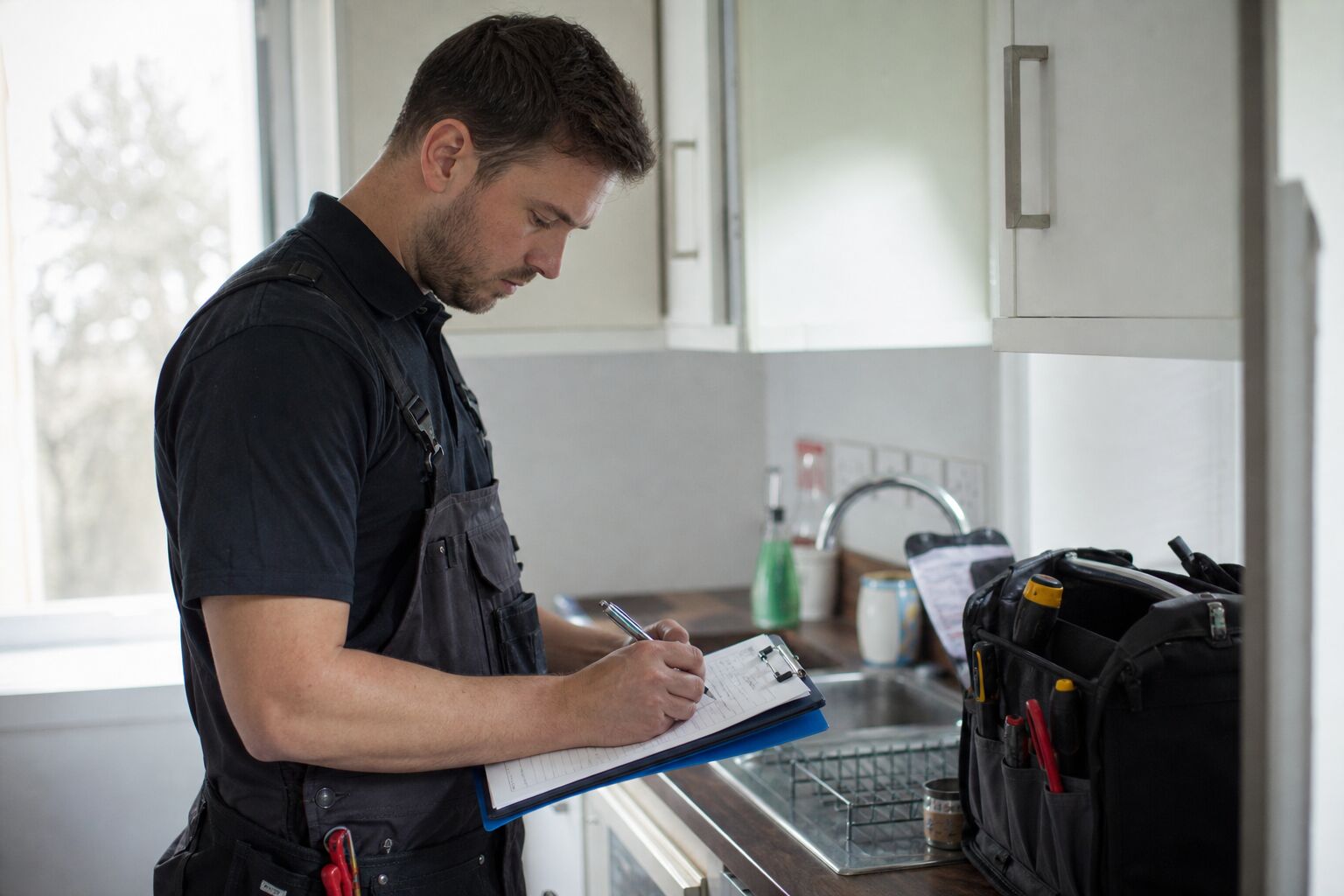 EICR inspection Doncaster — electrician filling EICR report