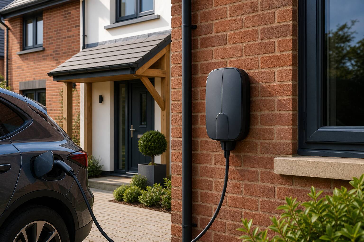 EV charger Sheffield — home charge point on a UK driveway